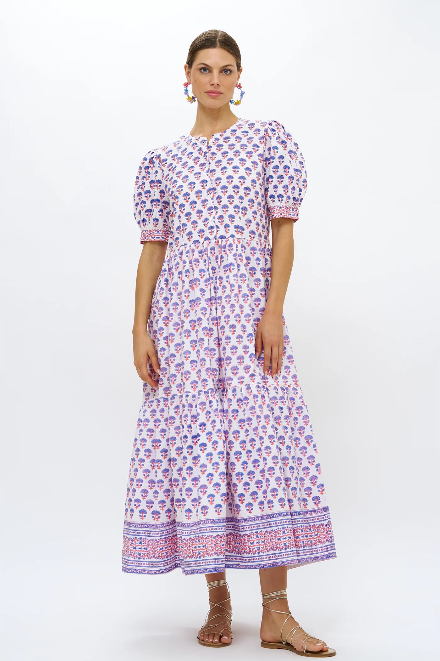 Button Cuff Sleeve Maxi- Alsace Peri | Oliphant Design