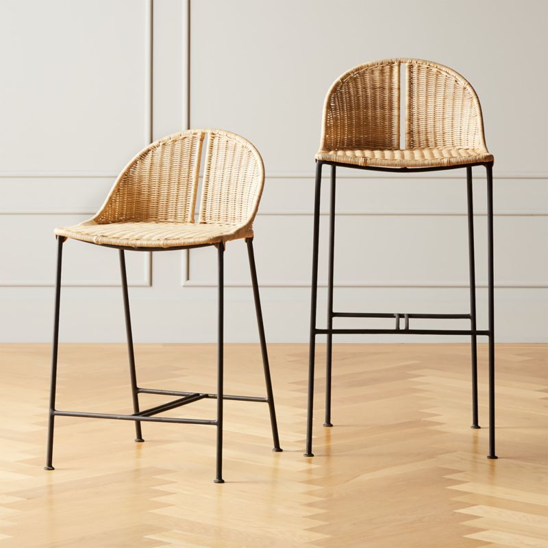 Cesta Rattan Bar Stools | CB2 | CB2