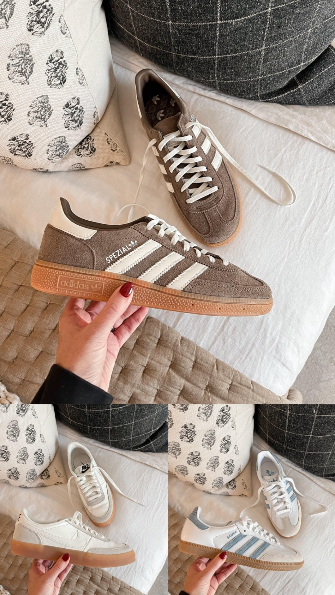 Been wearing these sneakers on repeat lately! Sized down 1/2 size in Sambas, the other 2 pairs fit true to size

#LTKSeasonal #LTKgrwm #LTKShoeCrush