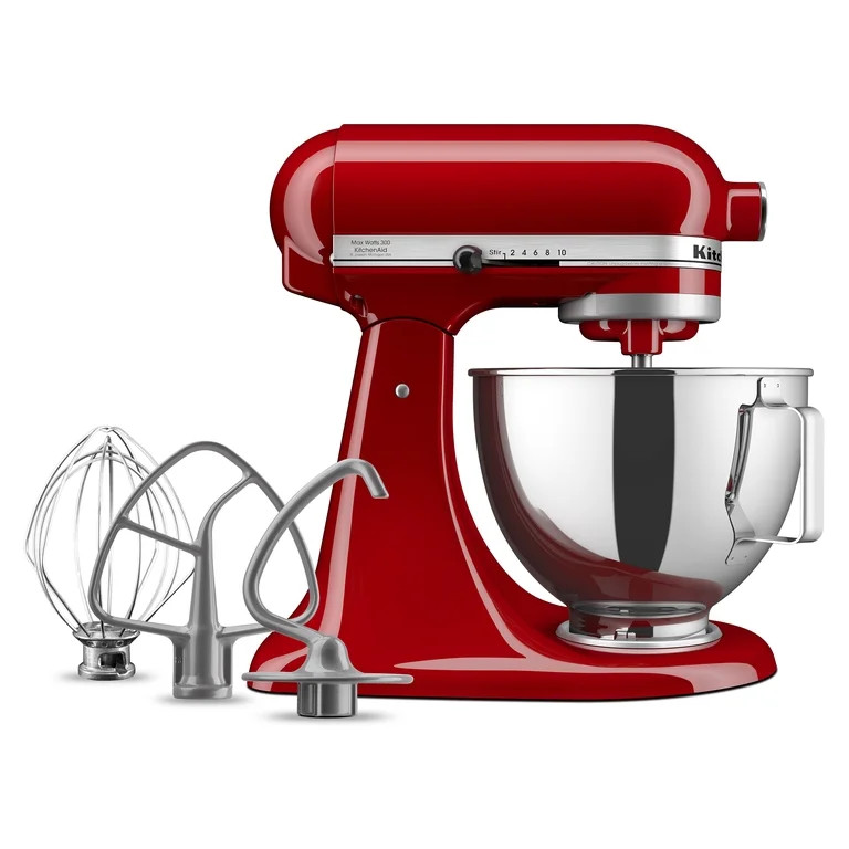 KitchenAid Deluxe Series 4.5 Quart Tilt-Head Stand Mixer with Stainless Bowl, Empire Red, KSM97ER | Walmart (US)