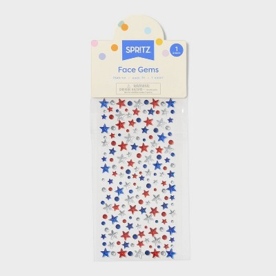 4th of July USA Americana Adhesive Face and Hair Gem Pack - Spritz™ | Target