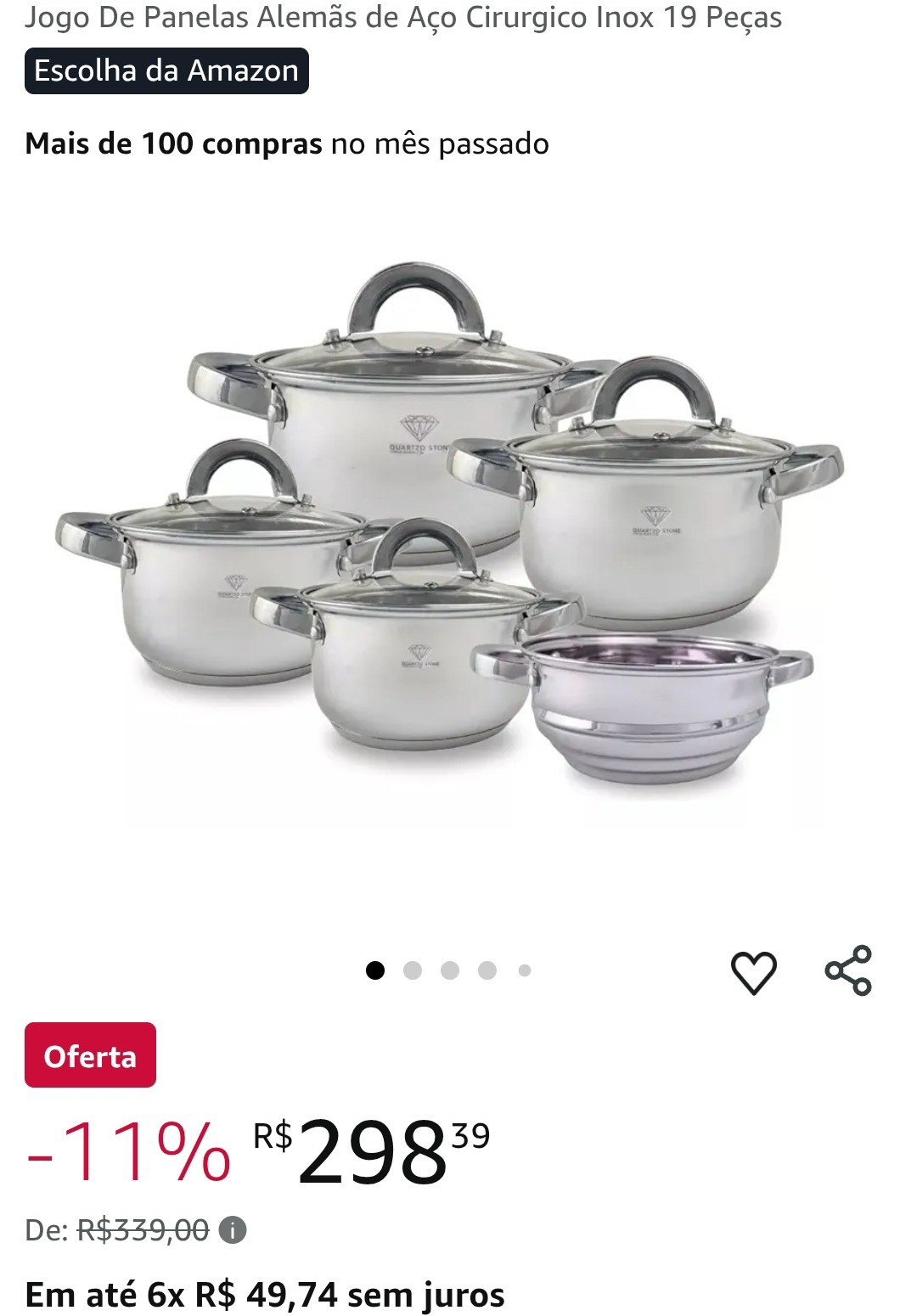 Jogo De Panelas Alemãs de Aço Cirurgico Inox 19 Peças

#LTKbrasil #LTKpromo #LTKhome