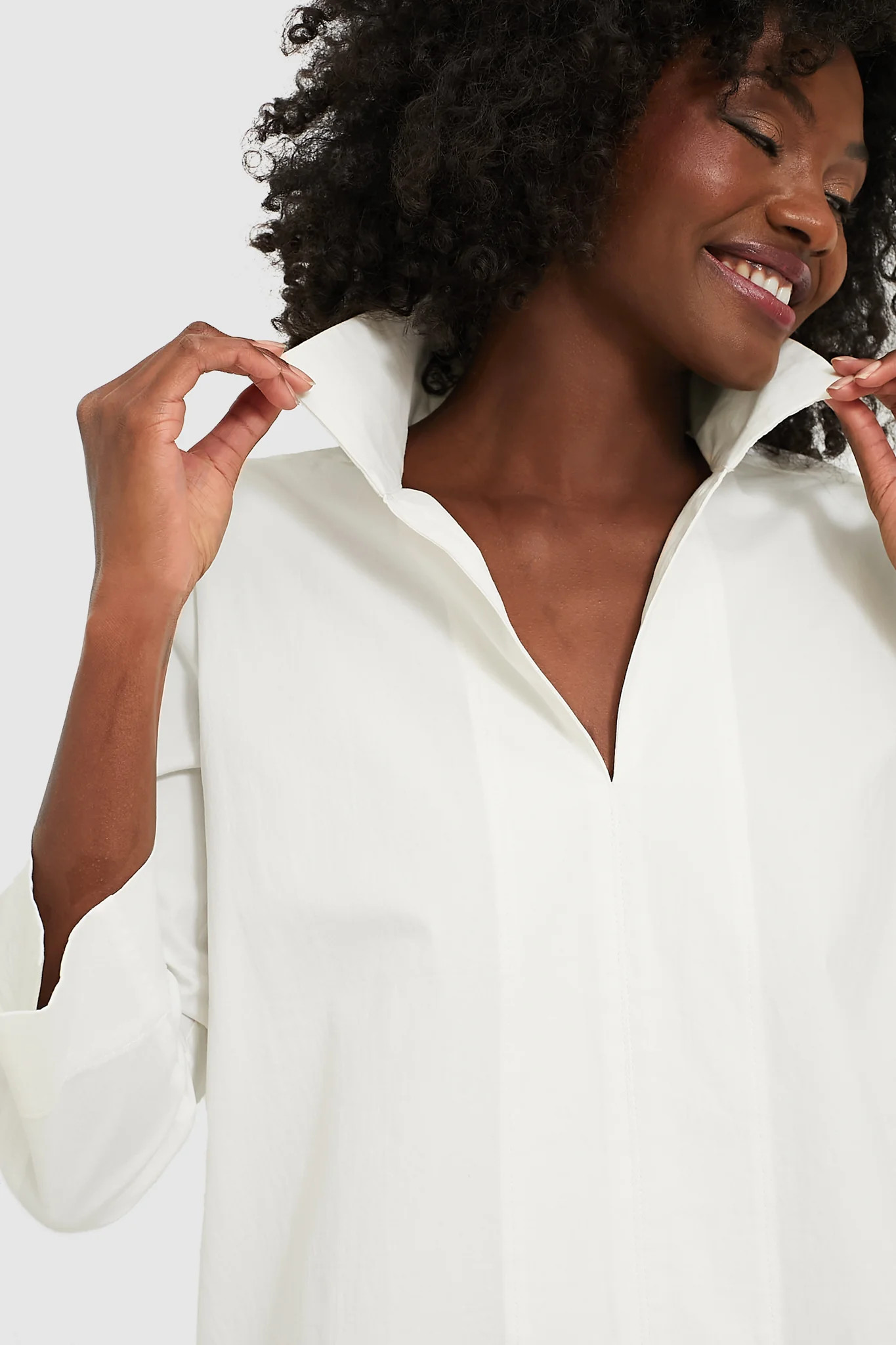 White Margot Stand Collar Blouse | Tuckernuck (US)