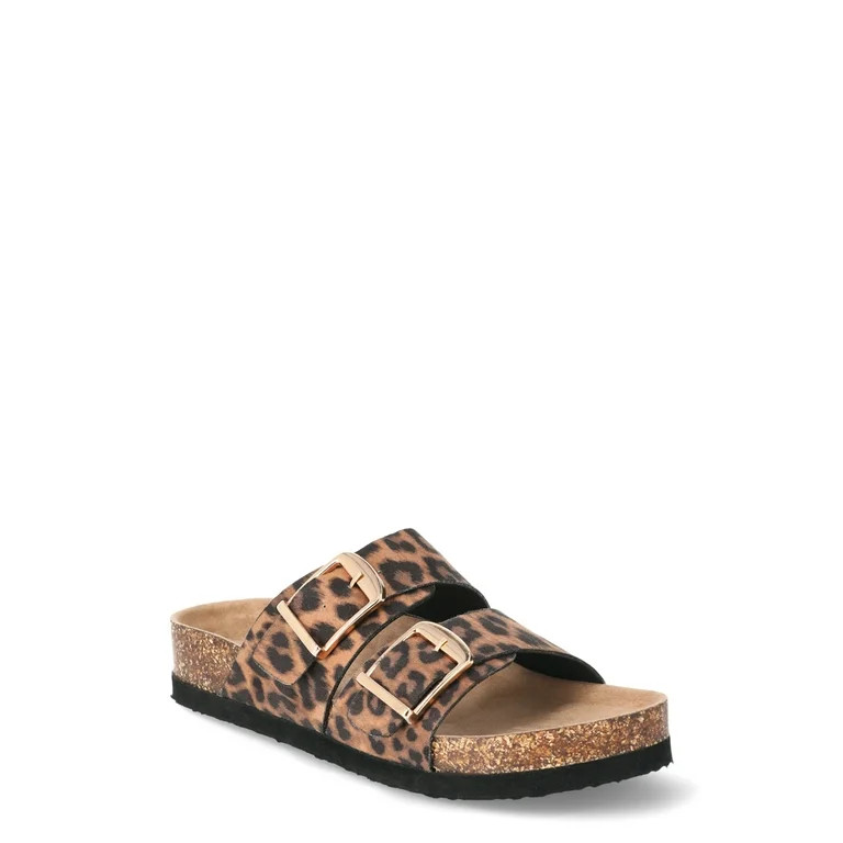 Time and Tru Women's Footbed Slide Sandals, Wide Width Available | Walmart (US)