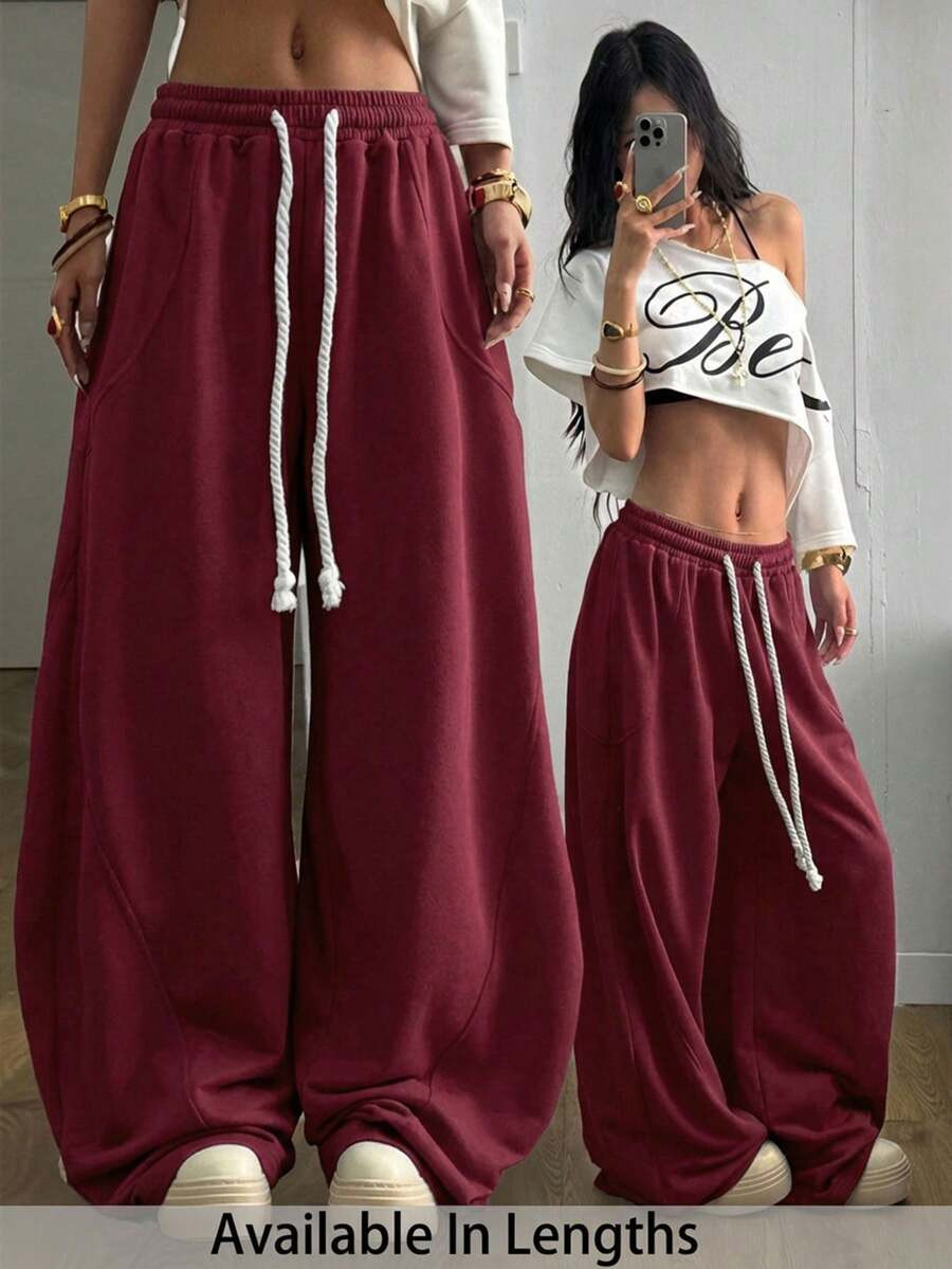 SHEIN Tall CURVE Plus Size Women's Streetwear Going Out Break Plus Size Elastic Waistband Comfort... | SHEIN