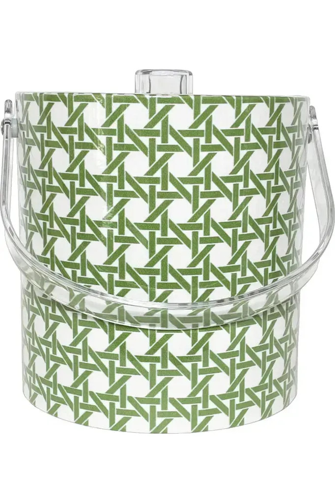 Fern Green Cane Ice Bucket | CARRIE DUNHAM