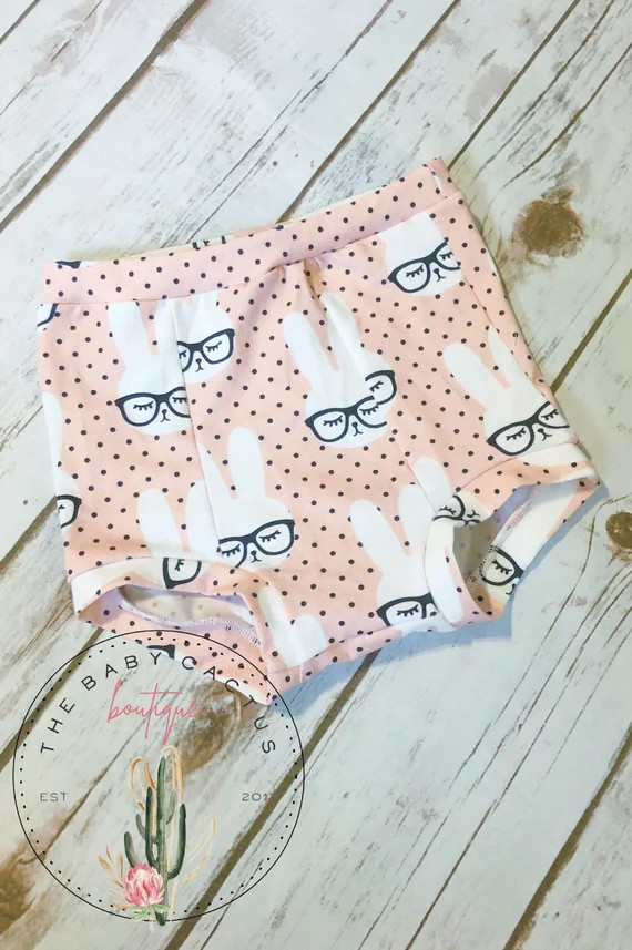 High Waisted Hipster Bunny Bloomers // Baby Girl Easter | Etsy | Etsy (US)