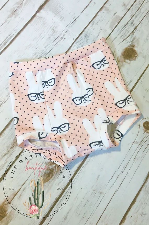 High Waisted Hipster Bunny Bloomers // Baby Girl Easter | Etsy | Etsy (US)