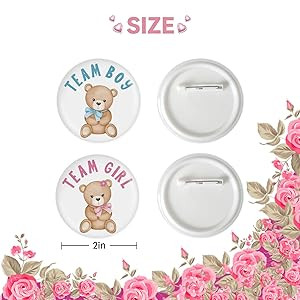10 Pcs Bear Gender Reveal Button Pins, Team Boy Team Girl Badge Pins, Cute Bear Boy or Girl Butto... | Amazon (US)