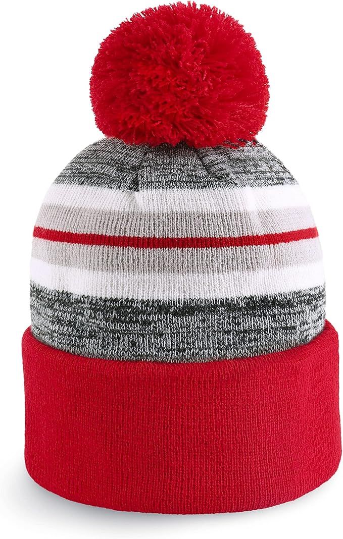 CHOK.LIDS Plain Color Stripe Beanies for Men and Women Soft Acrylic Knit Cuffed Beanie Cap Winter... | Amazon (US)