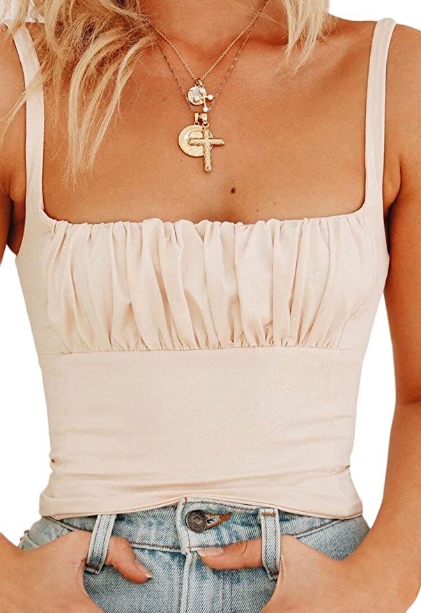 BEJONS Women Y2k Corset Cropped Tank Top Criss Cross Strap Tie Bralette Bustier Stripper Outfits | Amazon (US)