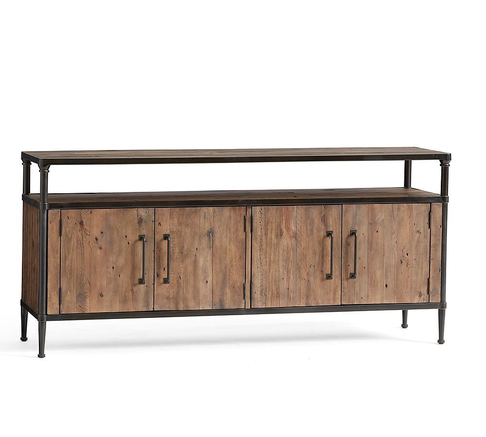 Juno Media Console, Large, Reclaimed Pine | Pottery Barn (US)