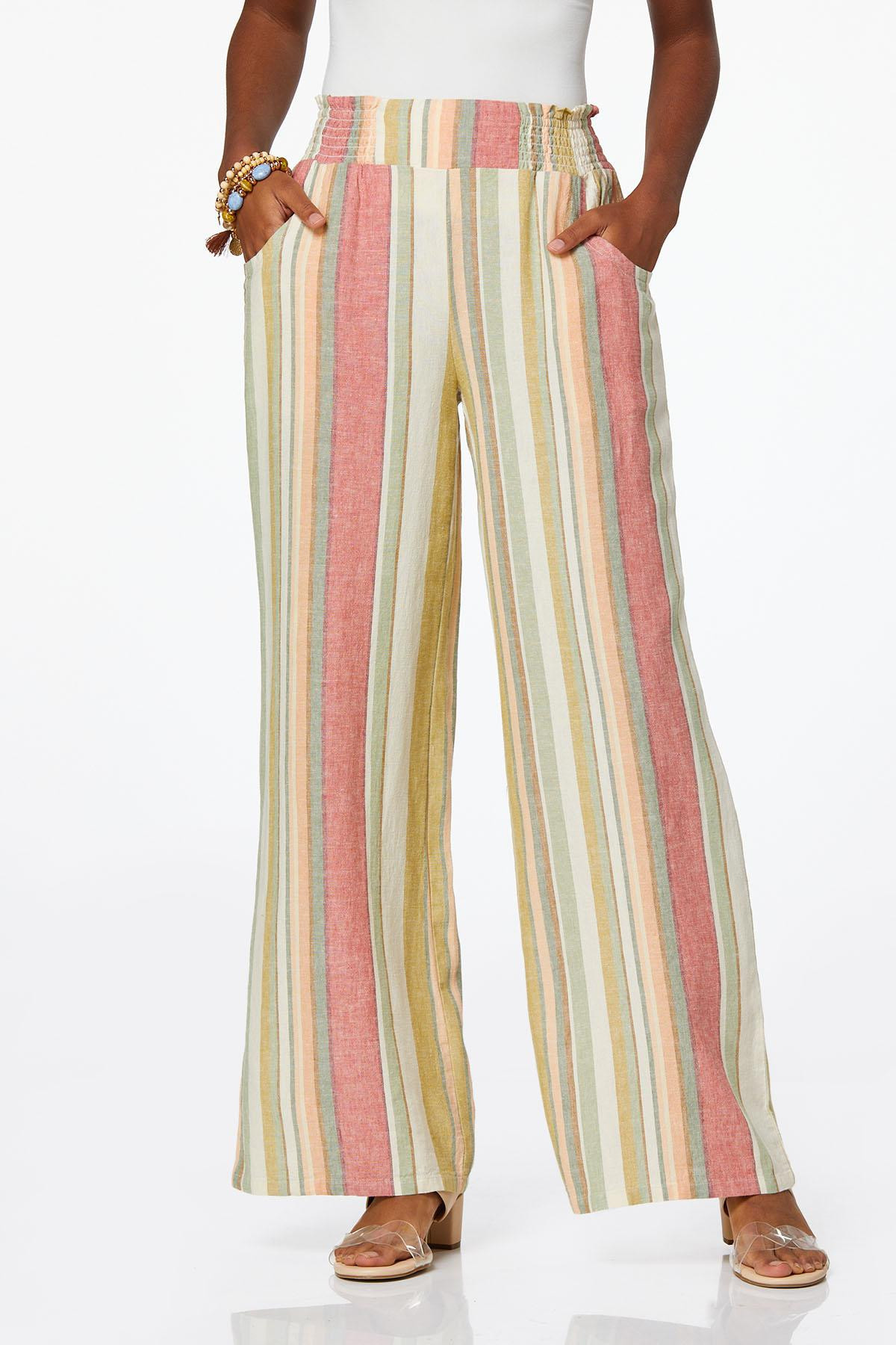 Muted Stripe Linen Pants | Cato Fashions