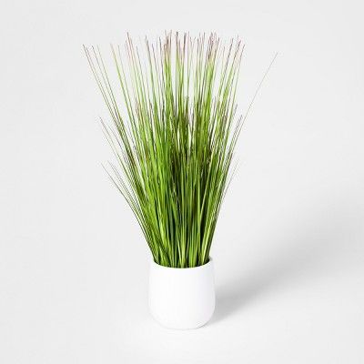 Artificial Grass Arrangement In Pot Green/White - Threshold™ | Target