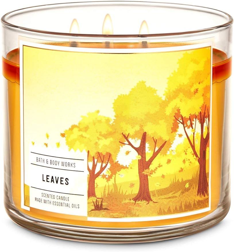 Bath & Body Works 3-Wick Scented Candle in Leaves | Amazon (US)