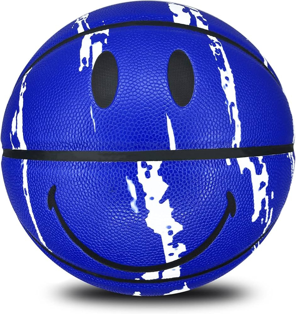 MINDCOLLISION Size 5 and 7 Graffiti Smiley Basketball, Wear-Resistant PU Soft Leather, Good Grip.... | Amazon (US)