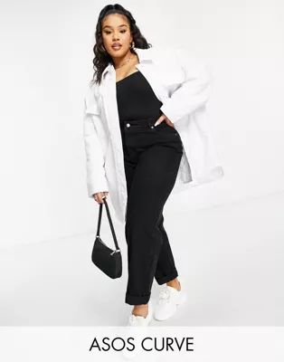 ASOS DESIGN Curve nylon tech shacket with quilted lining in white | ASOS (Global)