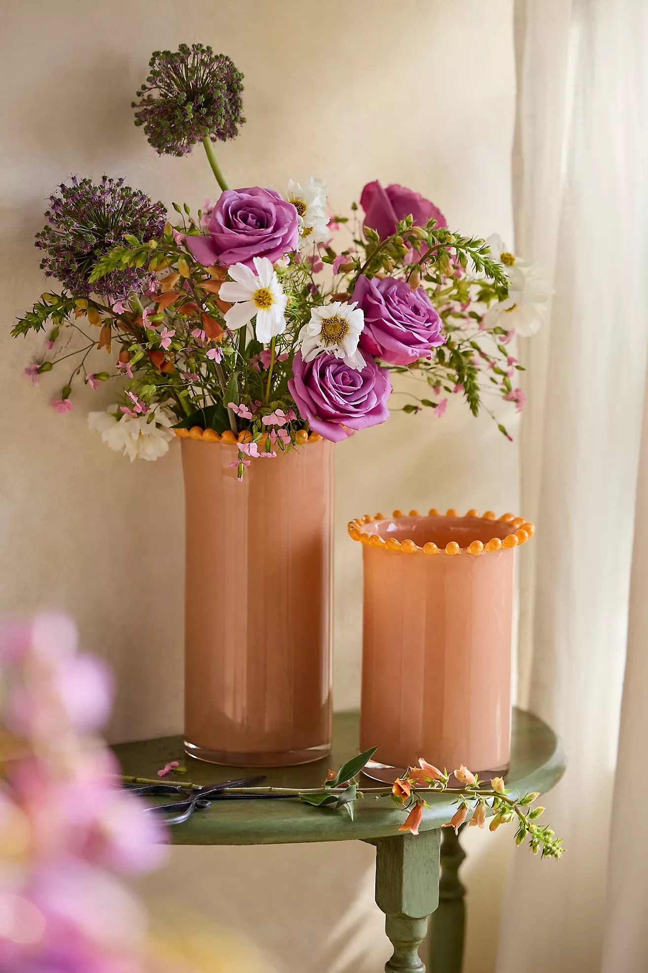 Dotted Rim Pink Glass Vase | Anthropologie (US)