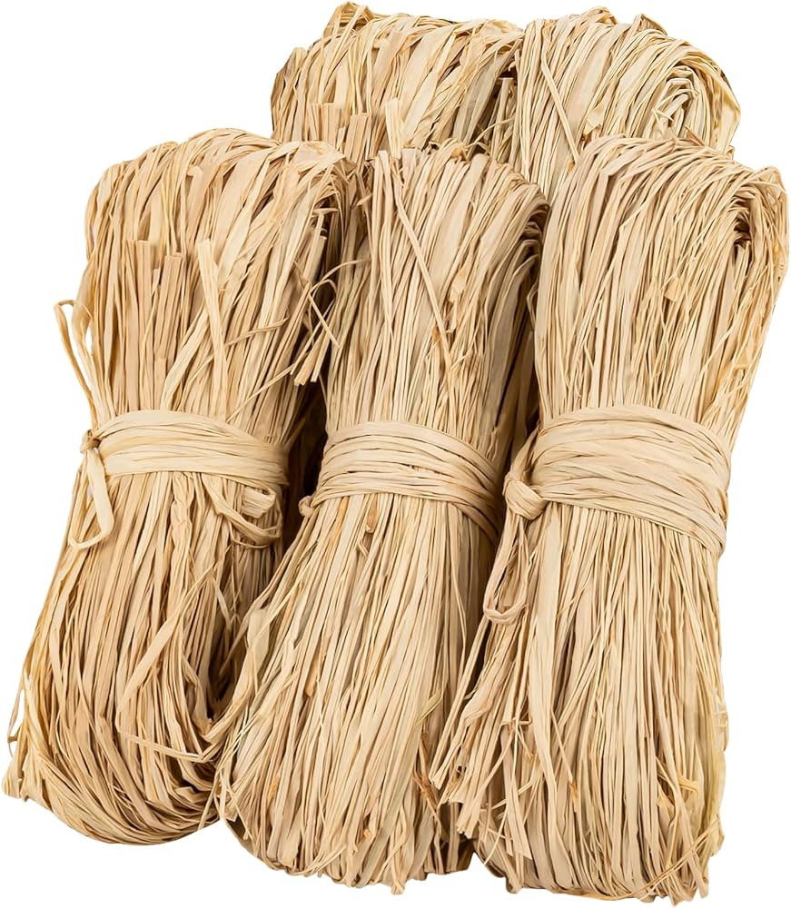Sukh Natural Raffia Ribbon - 5PCS Raffia Straw for Florist Bouquets Decoration Twine Crafts Ribbo... | Amazon (US)