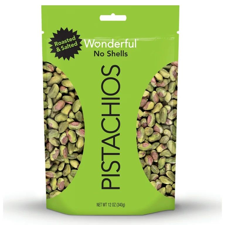 Wonderful Pistachios No Shell Roasted & Salted, 12 Oz Resealable Pouch | Walmart (US)