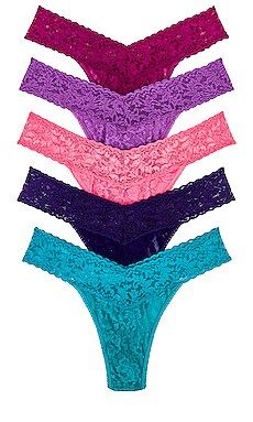 Hanky Panky 5 Original Rise Thongs in Seabreeze, Mystic Blue, Bright Amethyst, Candied Violet, & ... | Revolve Clothing (Global)