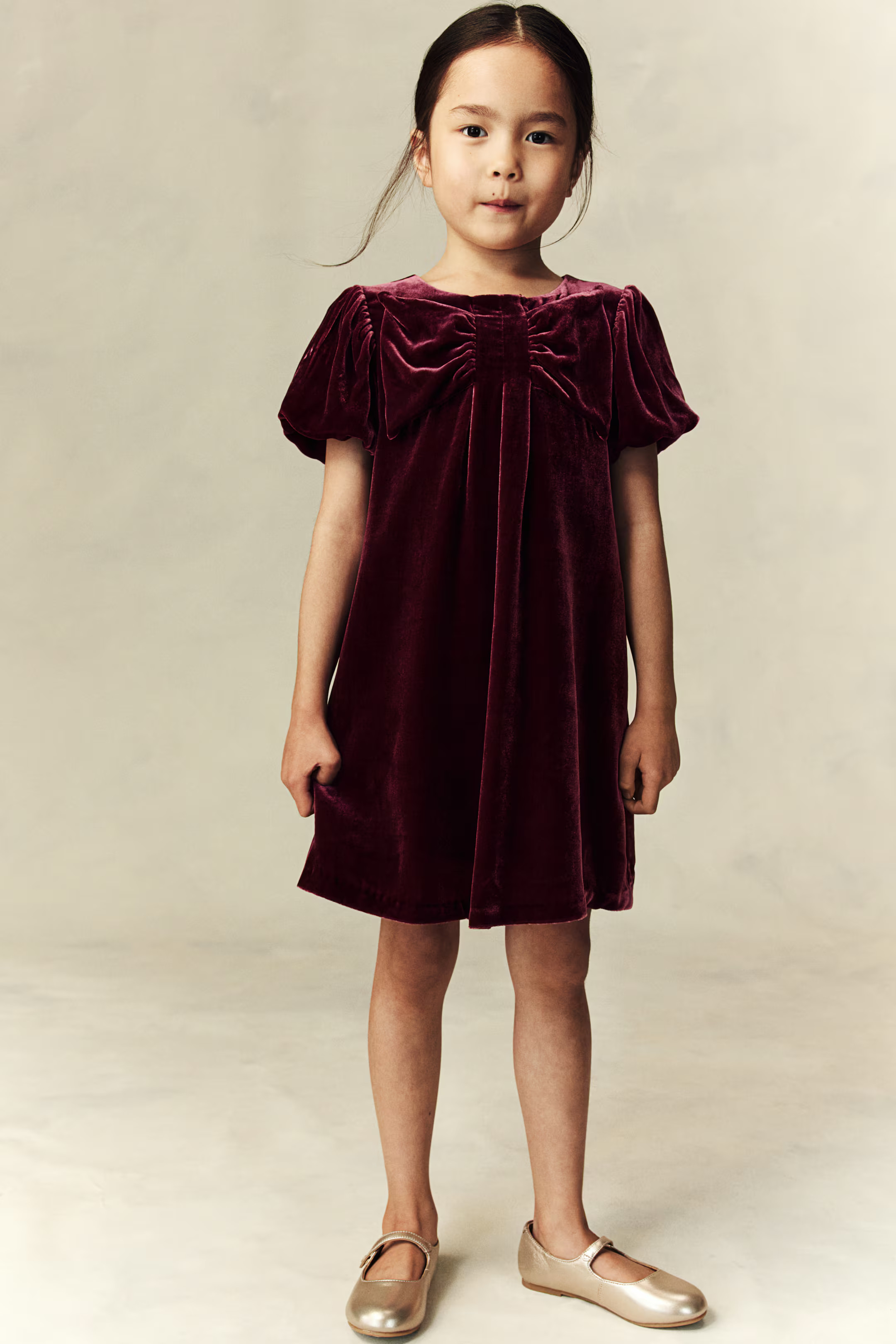 Silk-blend velvet dress - Dark red - Kids | H&M US | H&M (US + CA)