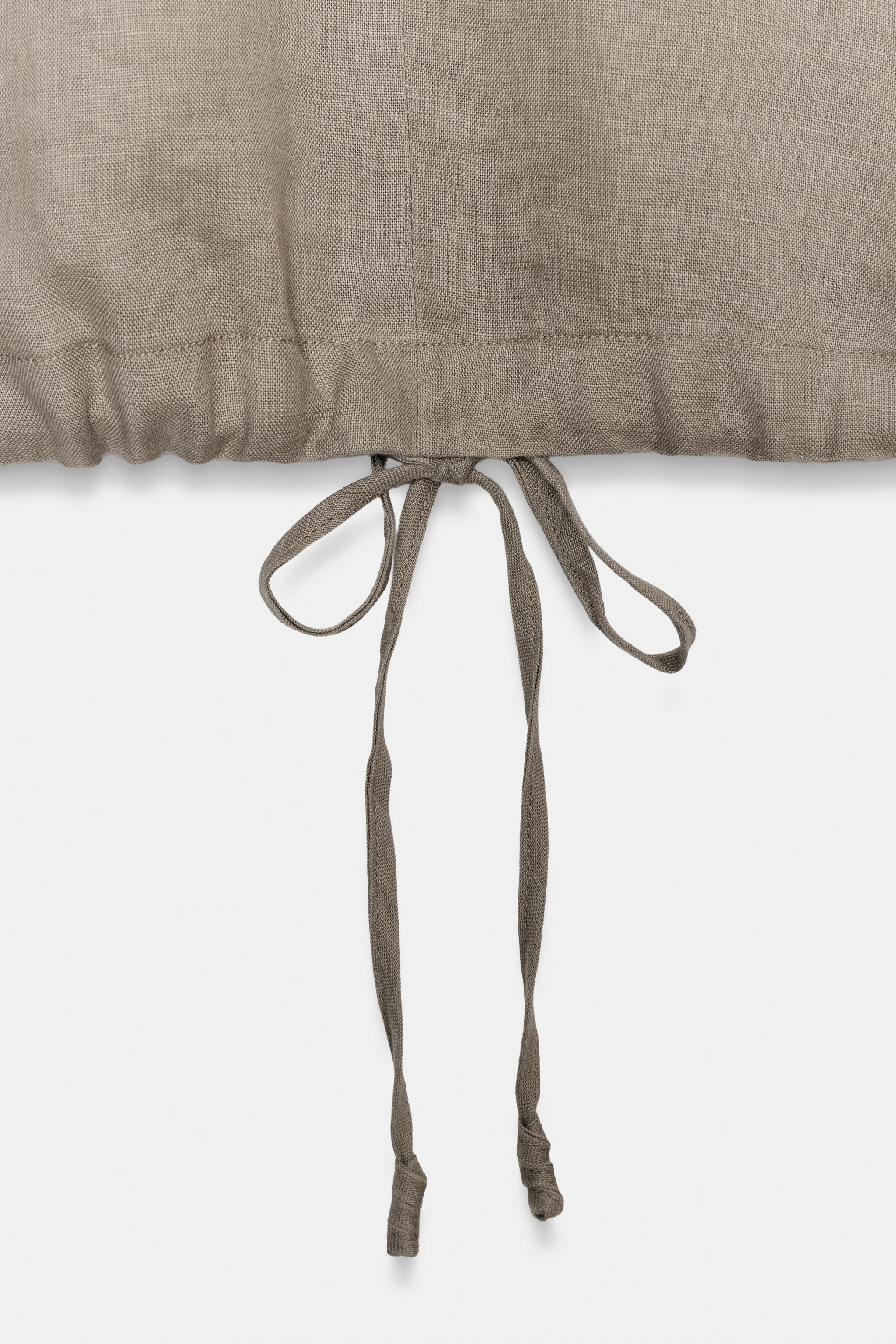 ZW COLLECTION 100% LINEN TOP WITH DRAWSTRINGS | Zara UK