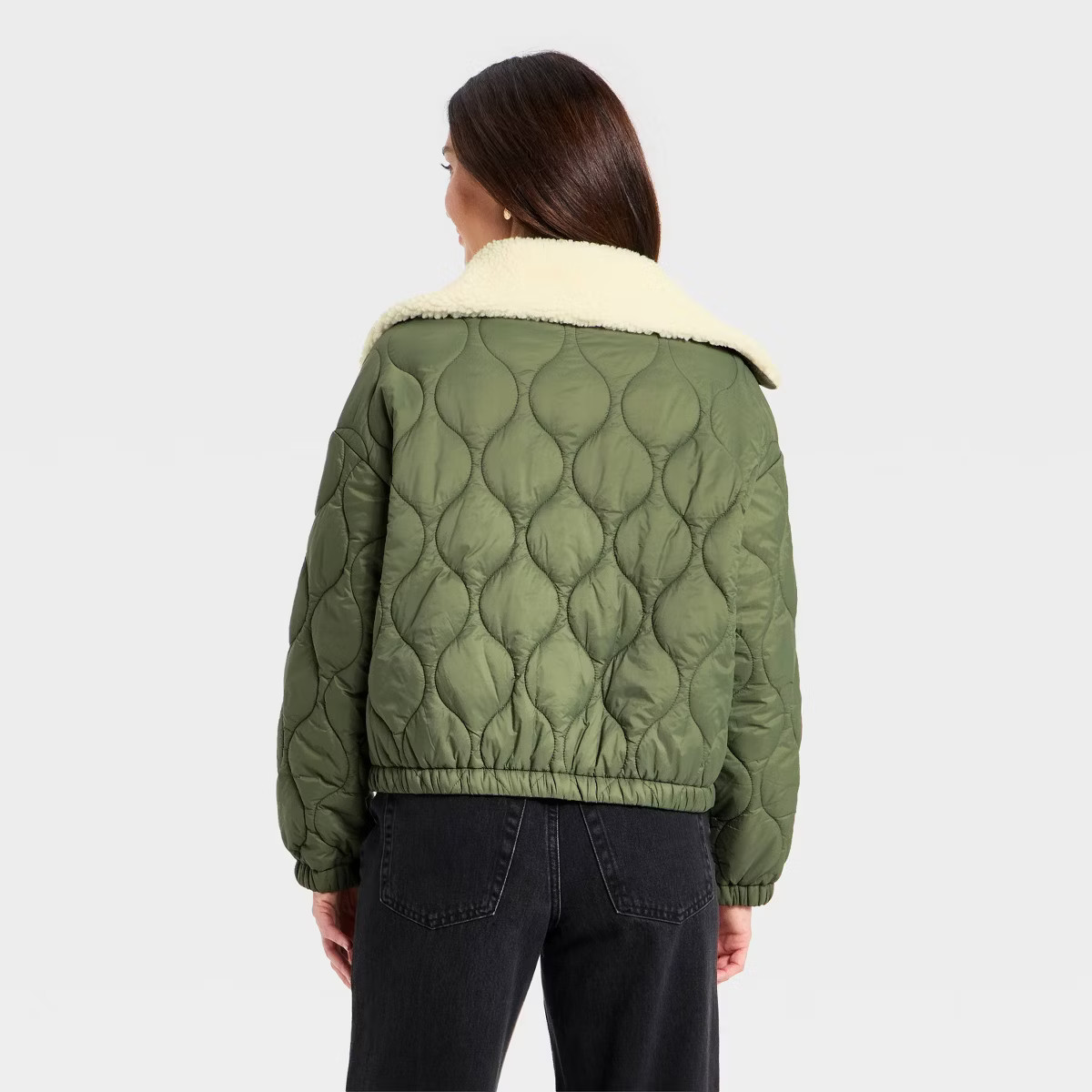 Women's Quilted Jacket - Universal Thread™ Olive Green | Target