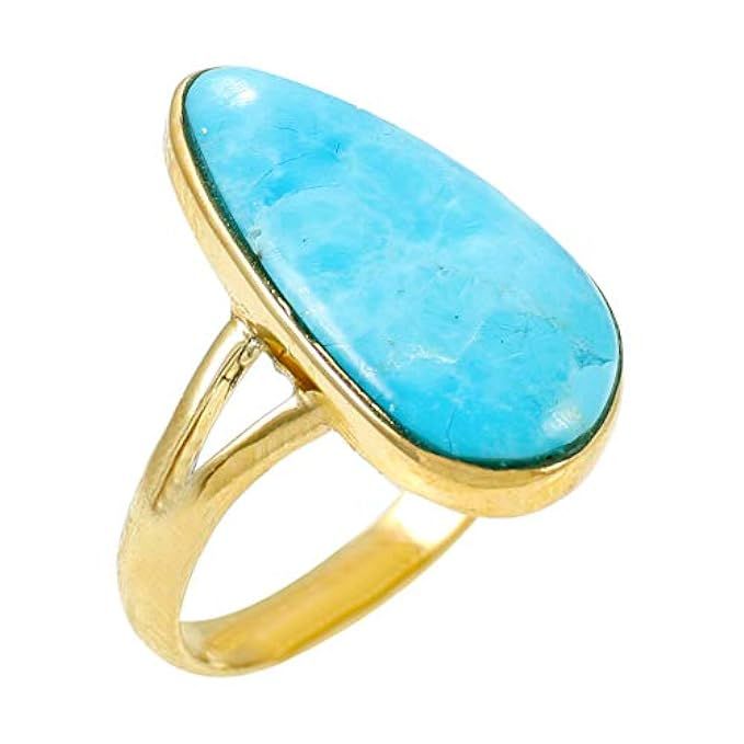 Turquoise Ring in Gold over Sterling Silver 925 with Genuine Turquoise (SELECT STYLE) | Amazon (US)
