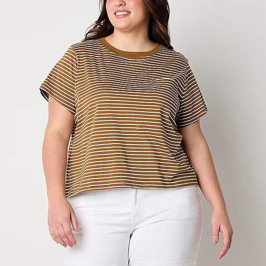 a.n.a Womens Plus Round Neck Short Sleeve T-Shirt | JCPenney