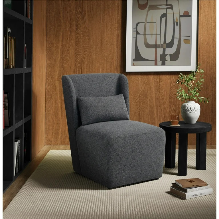 Lifestyle Solutions Ellway Modern Accent Chair, Charcoal Fabric - Walmart.com | Walmart (US)