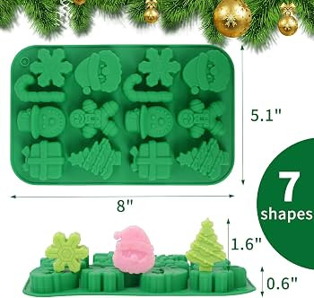 2PCS Christmas Silicone Molds,Chocolate Candy Moulds,3D Xmas Tree Snowflake Cane Gingerbread Man ... | Amazon (US)