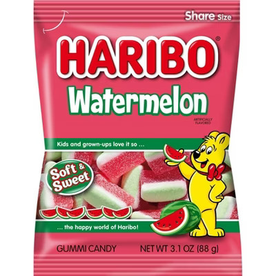 Haribo Watermelon Soft & Sweet Gummy Candy - 3.1oz | Target