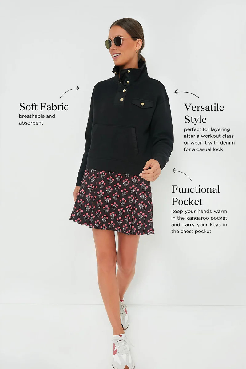 Black Snap Neck Bailey Pullover | Tuckernuck (US)