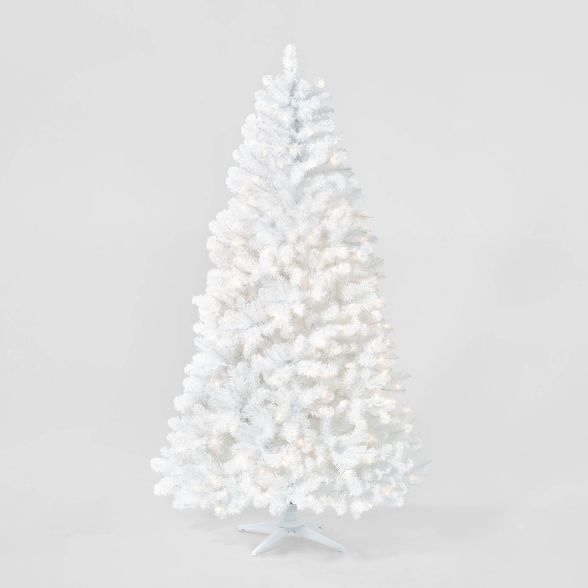 7ft Pre-lit Artificial Christmas Tree White Alberta Spruce Clear Lights - Wondershop™ | Target