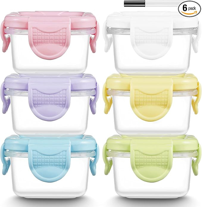 Mfacoy 6 Pack Salad Dressing Container To Go, 2.5 OZ Plastic Condiment Containers with Lids, BPA ... | Amazon (US)