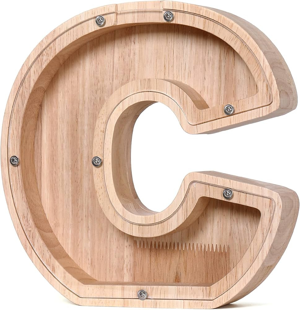 CDUHB Large Personalized Wooden Letter Piggy Bank Alphabet Letter Decorative Sign Coin Bank Perfe... | Amazon (US)