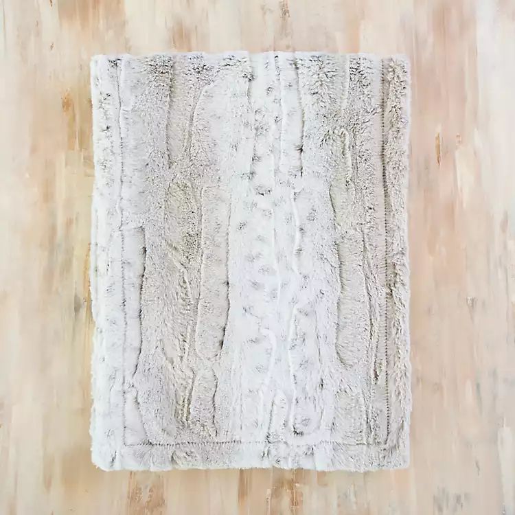 White Leopard Fur Table Runner | Kirkland's Home