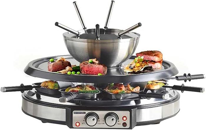 GIVENEU Electric Fondue Pot Sets with Barbecue Grill, 600ml Fondue Pot with 8 Forks and Electric ... | Amazon (US)