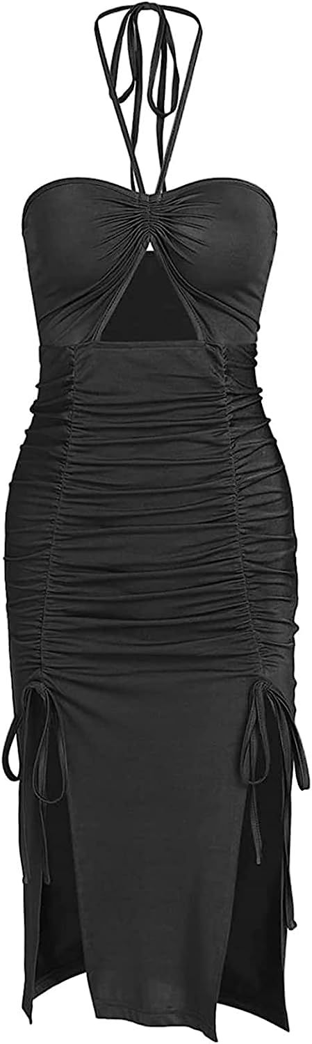 ZAFUL Women's Sleeveless Dress Sex Midi Halter Dresses Criss Cross Cami Womens Dresses Dress for ... | Amazon (US)