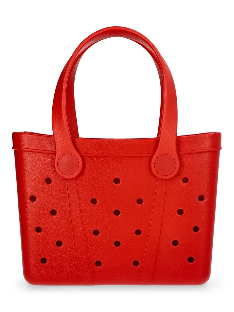 Time and Tru Women's Lightweight Mini Beach Tote Bag, Red | Walmart (US)