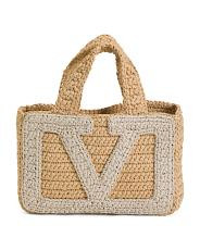 Made In Italy Viscose Crochet Raffia Viva Superstar Small Shopping Bag | Luxury Gifts | TJ Maxx