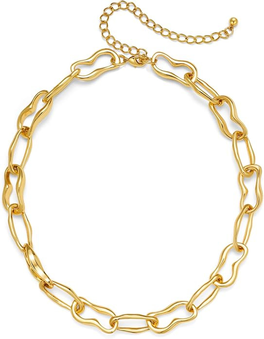 Chunky Gold Necklace, Thick Luxurious and Fashionable Clavicle Gold Chain Necklace Trendy Jewelry... | Amazon (US)