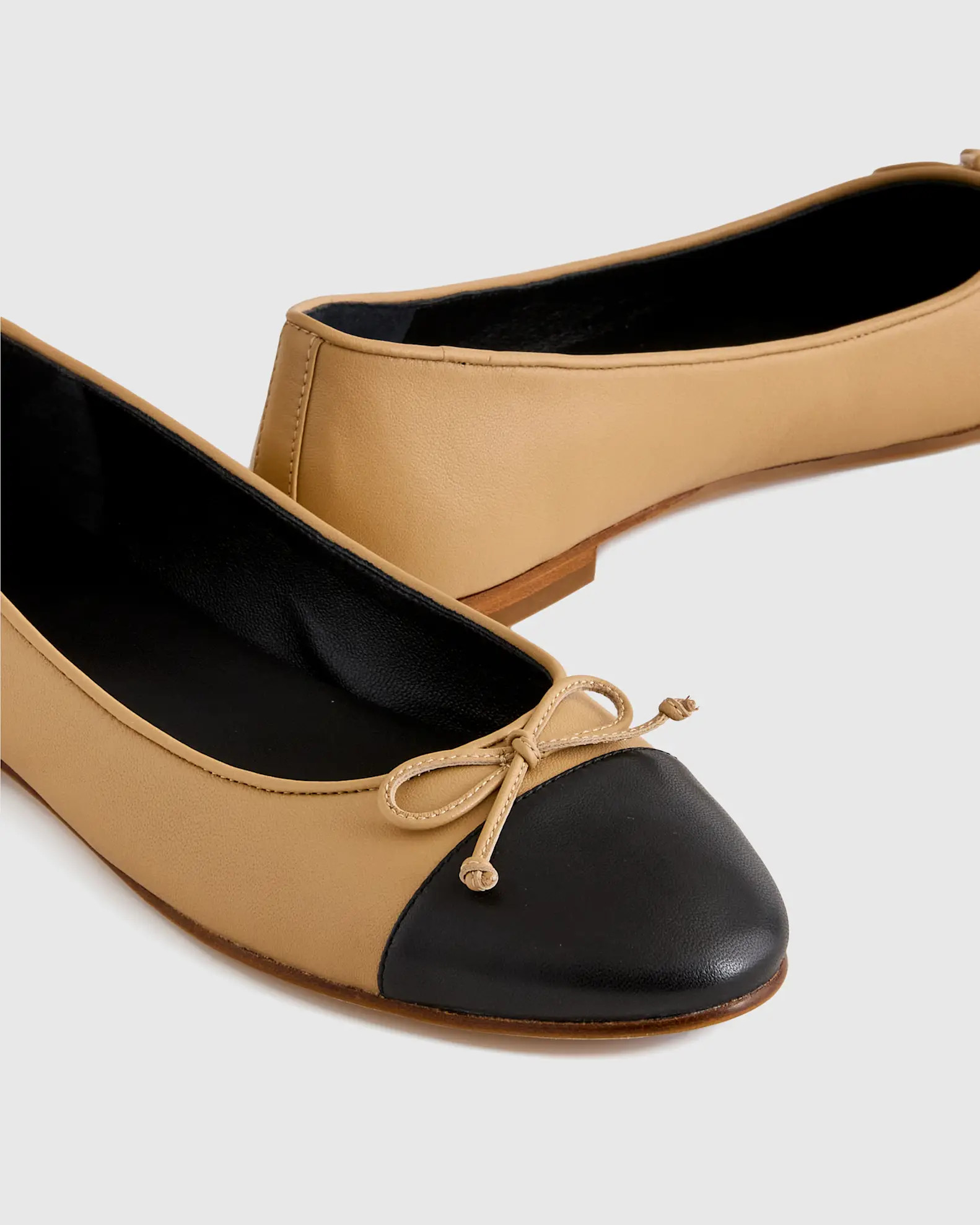 Italian Leather Cap-Toe Ballet Flat | Quince