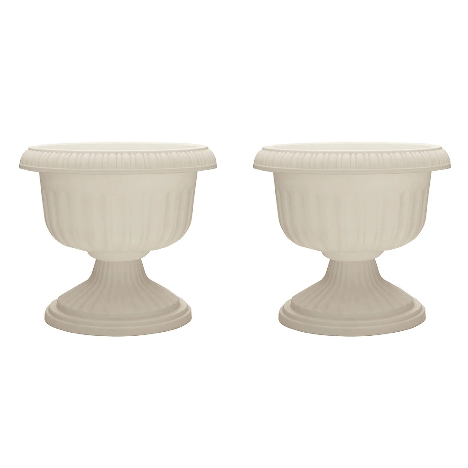 Southern Patio Dynamic Outdoor 18" Resin Grecian Urn Planter Pot, White (2 Pack) | Walmart (US)