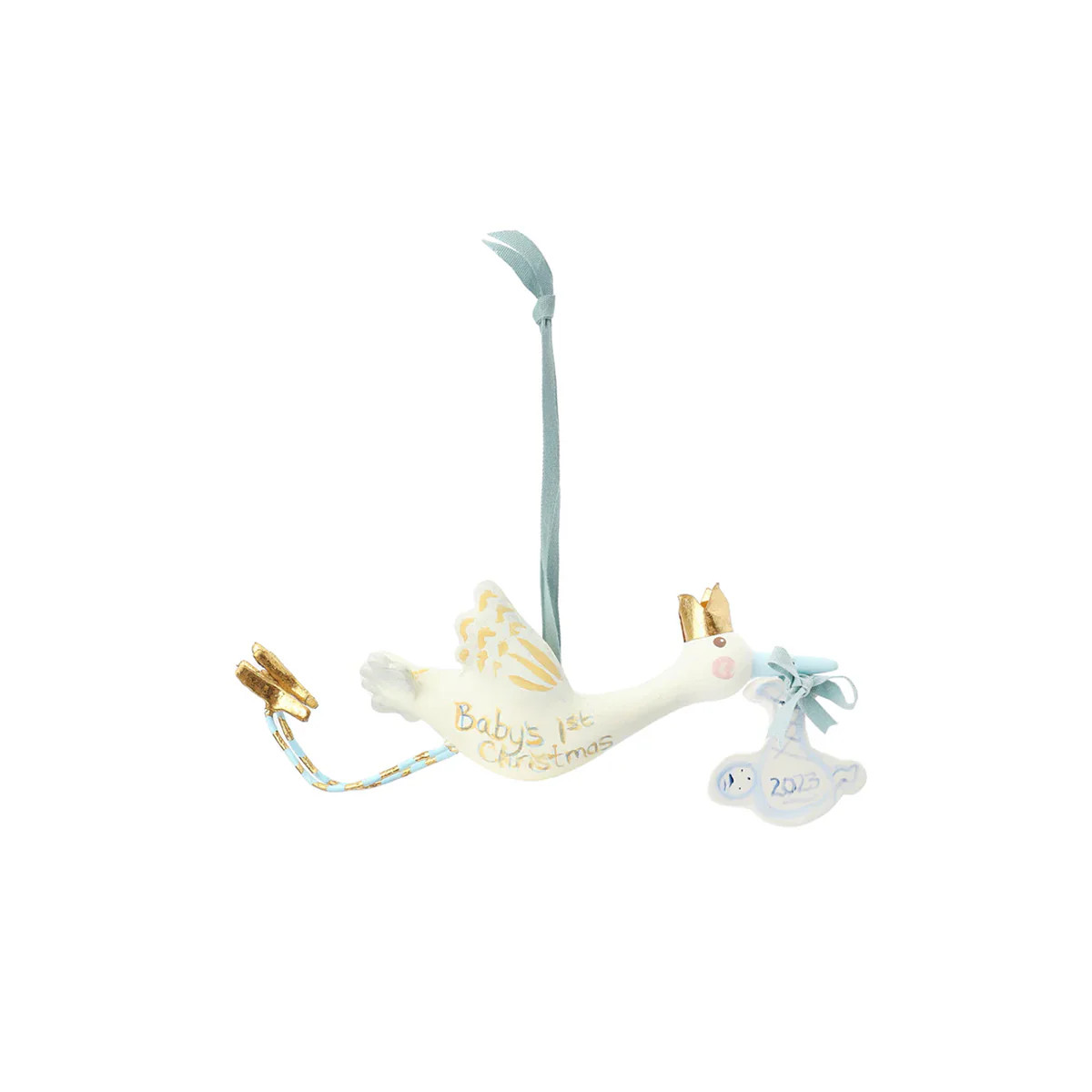 Baby's First Holiday Ornament in Blue | Over The Moon