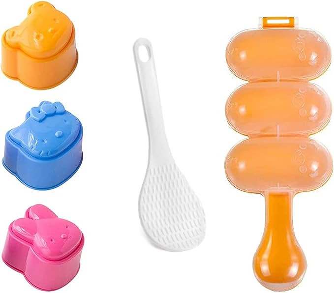 Sushi Shake Rice Ball Mold, Animal Shapes Sushi Mold (3 Pcs + 1 Pcs) Diy Tool Kitchen Sushi Tool | Amazon (US)