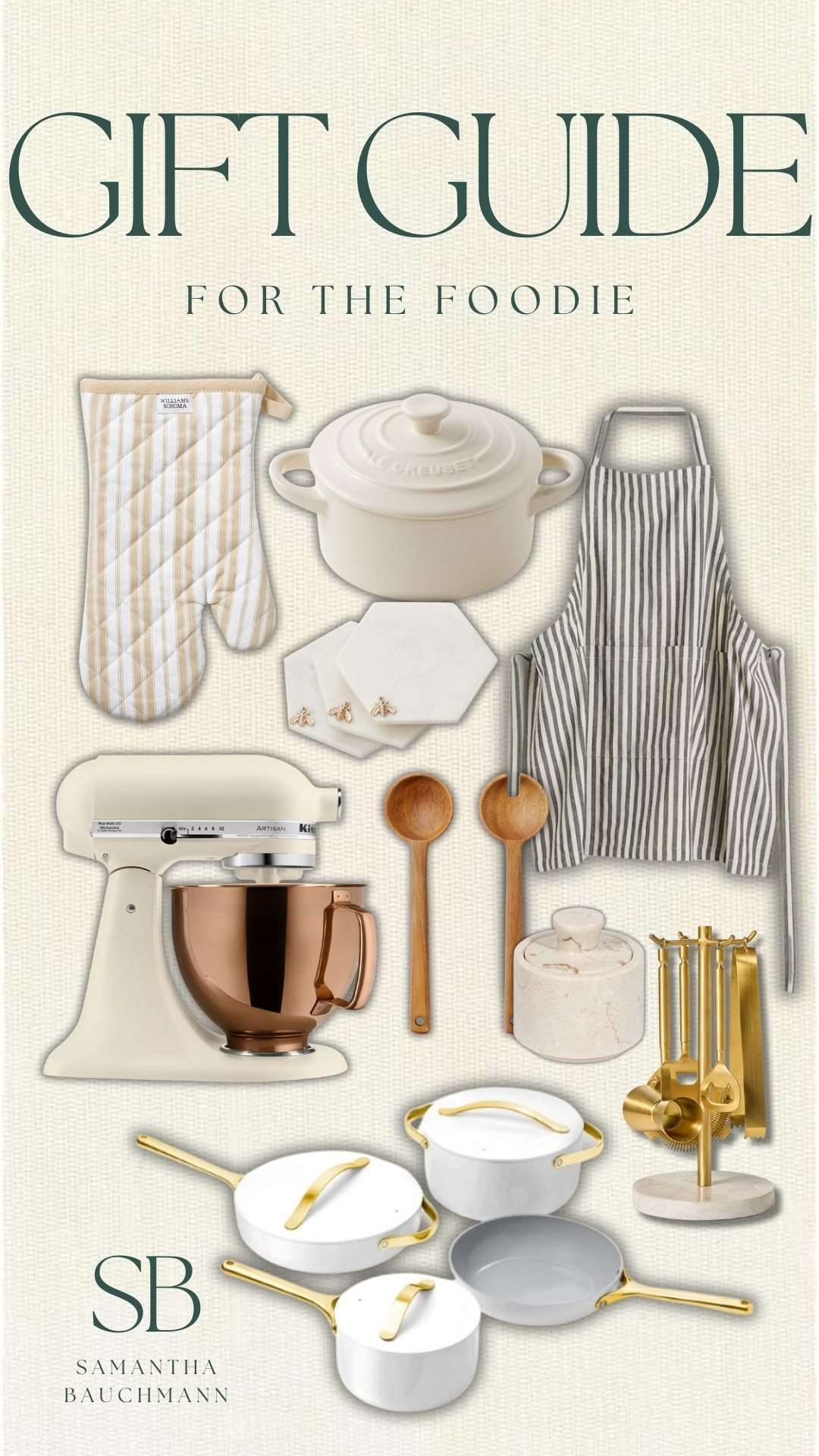 Gift Guide: for the foodie🎄✨ 

gift guide, gift for her, gifts under $50, la creuset, apron, mixer, wooden utensils, caraway pans, oven mitts, amazon home, home, gift ideas for the foodie, gift ideas for the hostess, Samantha Bauchmann 

 #LTKCyberWeek #LTKGiftGuide #LTKHoliday