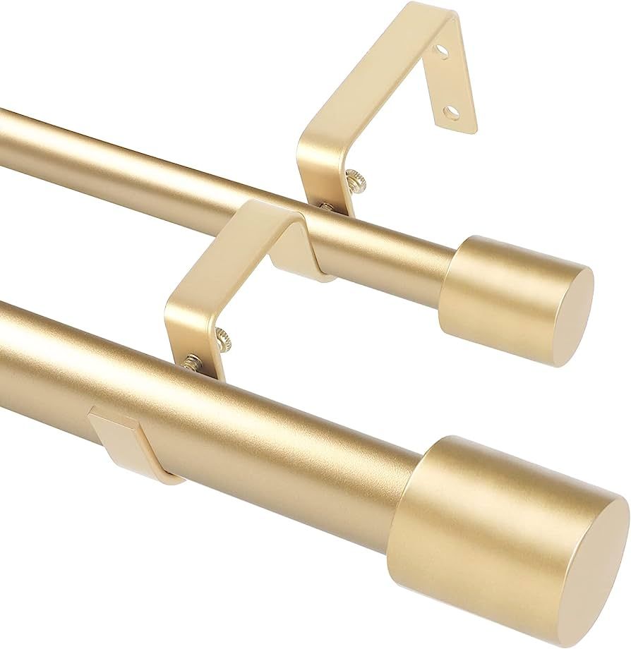 Gold Double Curtain Rods for Windows 72 to 144 Inch(6-12Ft),Adjustable Telescoping Double Curtain... | Amazon (US)