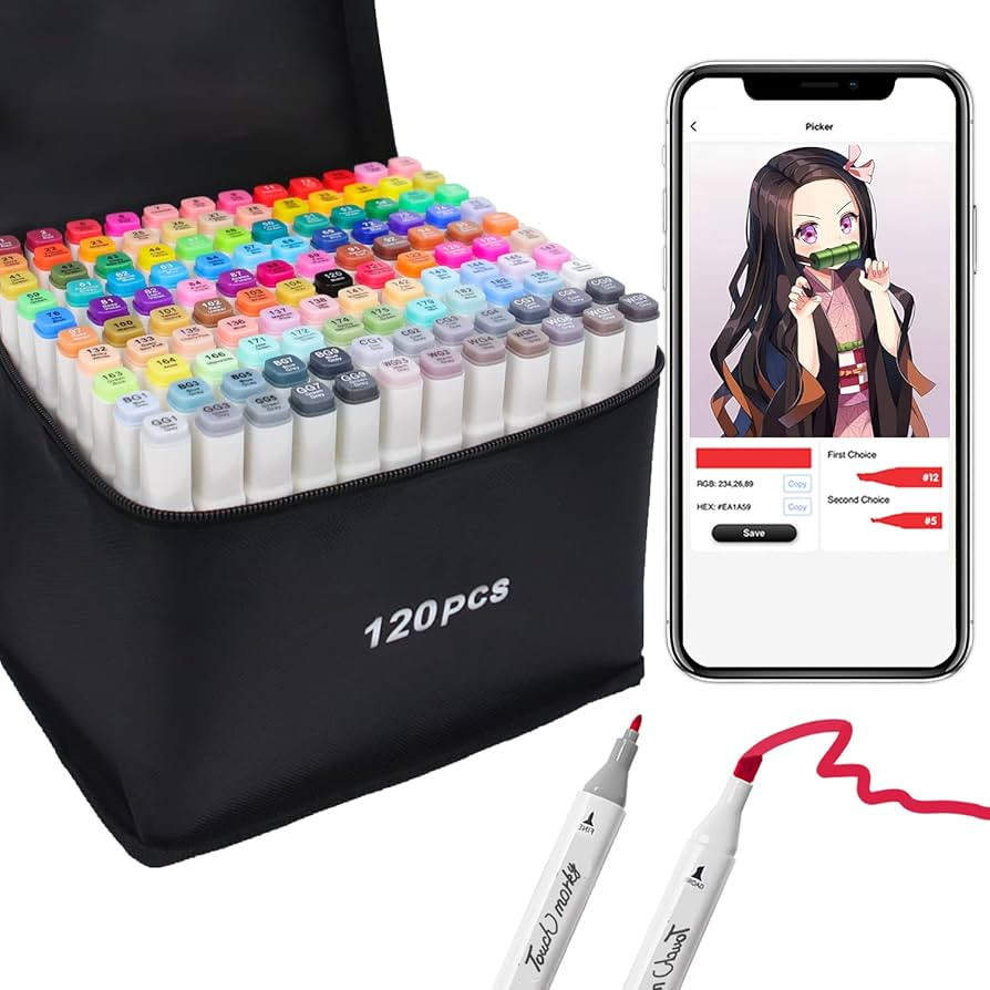 SiwaQio Alcohol Art Markers, Exclusive App for Drawing-120 Artist Alcohol Markers Pens for Kids D... | Amazon (US)